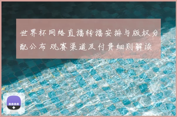 世界杯网络直播转播安排与版权分配公布 观赛渠道及付费细则解读